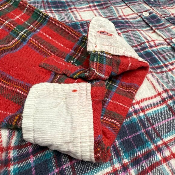 EUC Women's AMERICAN EAGLE Patchwork Super Soft Flannel Button Down | Size L - Picture 8 of 11
